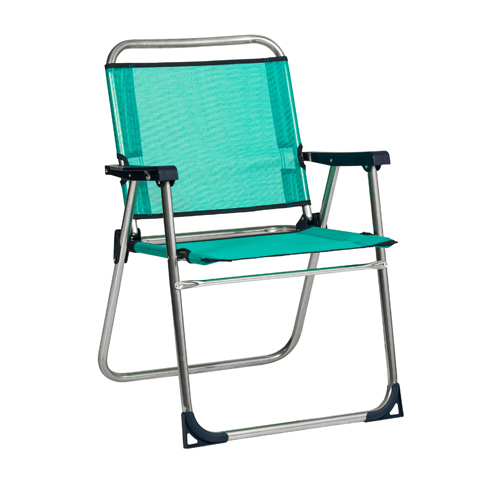 SILLON JARDIN-PLAYA ALUMINIO-TEXTIL PLEGABLE R/BAJO VERDE