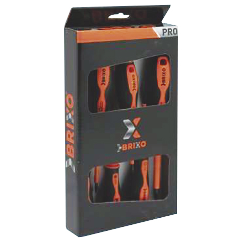 JUEGO DESTORNILLADORES COMBINADO 6 PIEZAS BRIXO CROMO VANADIO