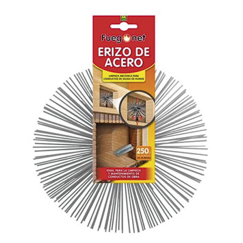 CEPILLO LIMPIEZA TUBO CHIMENEA ACERO 250MM SIN VARILLA
