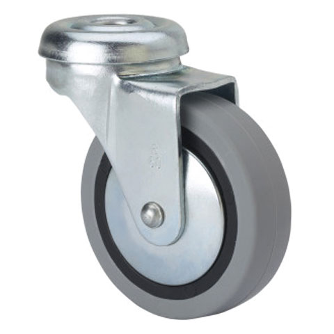 RUEDA MOBILIARIO GOMA GRIS AGUJERO SERIE 601-601
