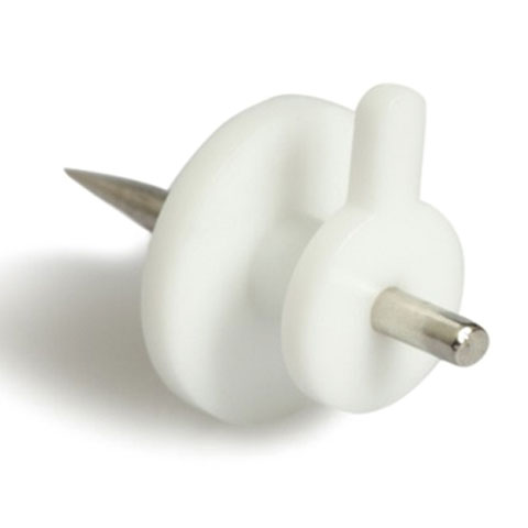 COLGADOR MULTIUSO BASE ANCHO 1 CLAVO BLANCO BLISTER 8UD