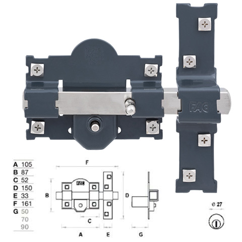 CERROJO TRABA 101-R/105 PINTADO