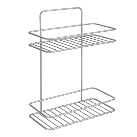 ESTANTERIA MULTIUSOS DOBLE GRIS PLATA POLYTHERM 26X13X35 CM