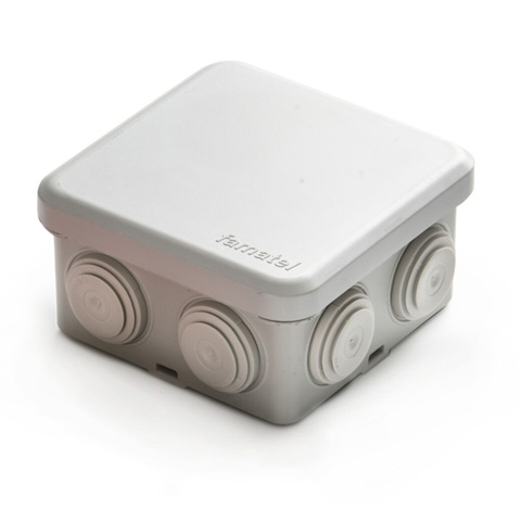 CAJA REGISTRO SUPERFICIE ESTANCA CUAD. 85X85X45 C/TAPA 7 CONOS