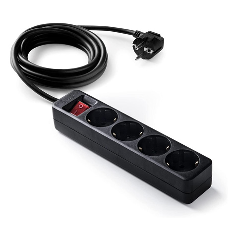 BASE MULTIPLE NEGRA 4X1,5 C/INTERRUPTOR