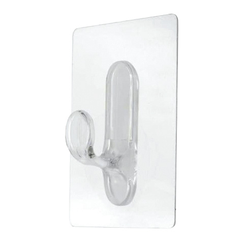 COLGADOR VENTOSA PLASTICO REUTILIZABLE TRANSP GRANDE (BL)