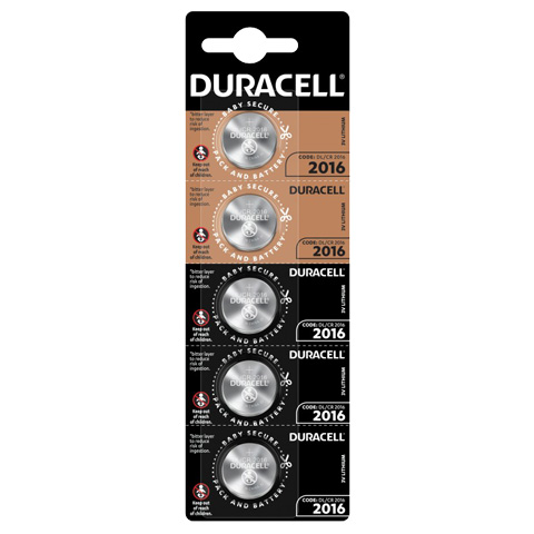 PILA LITIO BOTON DL 2016 (TIRA 5UDS) DURACELL