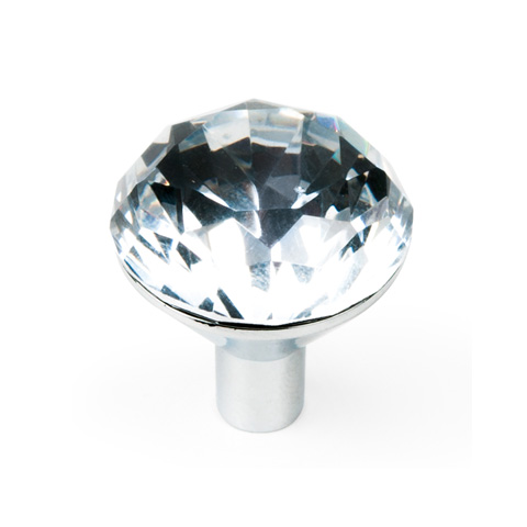 POMO MUEBLE CRISTAL BASE CROMO 25MM