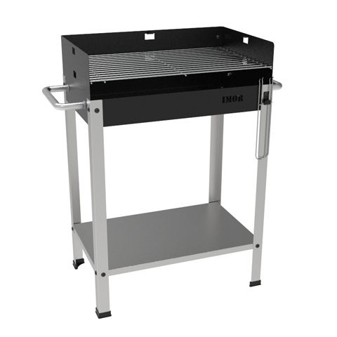 BARBACOA CARBON RECTANGULAR 57X36X83CM NEGRA-GALVANIZADA IMOR