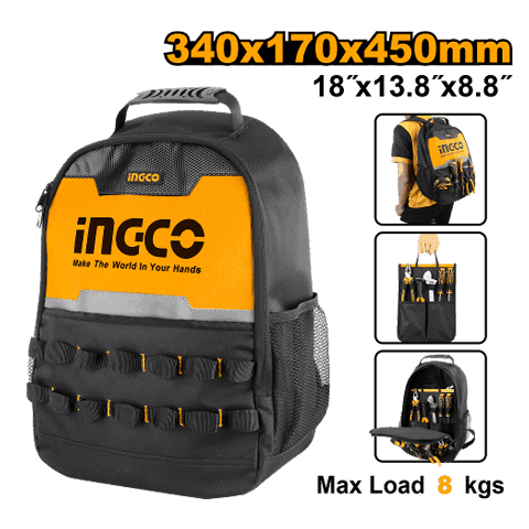 MOCHILA PORTAHERRAMIENTAS 45X34X17CM INGCO