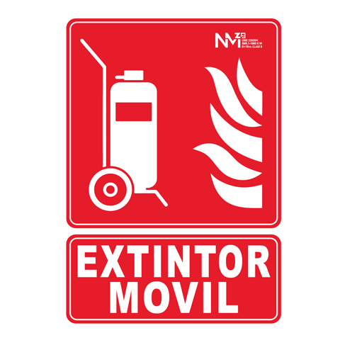 CARTEL EXTINTOR MOVIL PVC 21X30CM