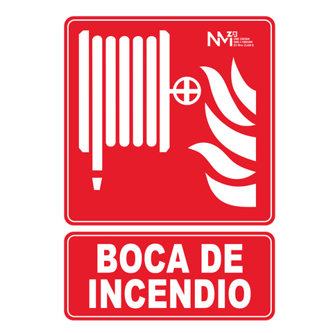 CARTEL BOCA DE INCENDIO PVC 21X30CM