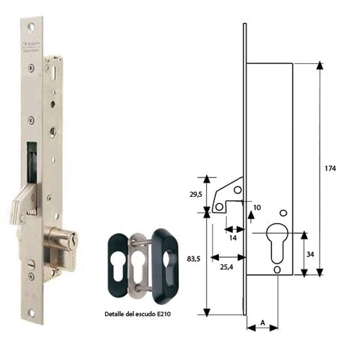 CERRADURA TESA 2241-20MM 3AI
