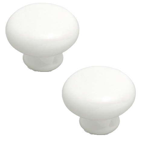 POMO MUEBLE PORCELANA BLANCO LISO