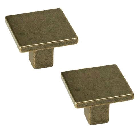 POMO MUEBLE BRONCE RUSTICO LISO CUADRADO