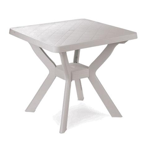 MESA JARDIN RESINA CUADRADA BLANCA NILO