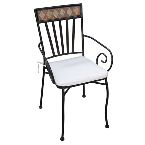 SILLON JARDIN PIEDRA/FORJA CON COJIN ALHAMBRA